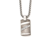 Men's Titanium Necklace with  Diamond 1/6 carat (ctw) and Chain (20 Inches)